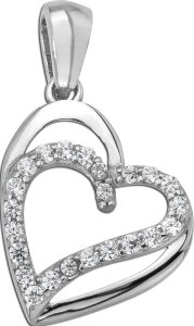 Herz Anhänger Silber 925 Weiße Zirkonia Brillantlook