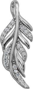 Feder Anhänger Silber 925 weiße Zirkonia Brillantlook