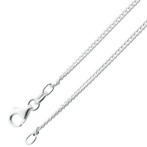 Panzerkette 1,4mm Silber 925 rhodiniert Cuban Link Chain
