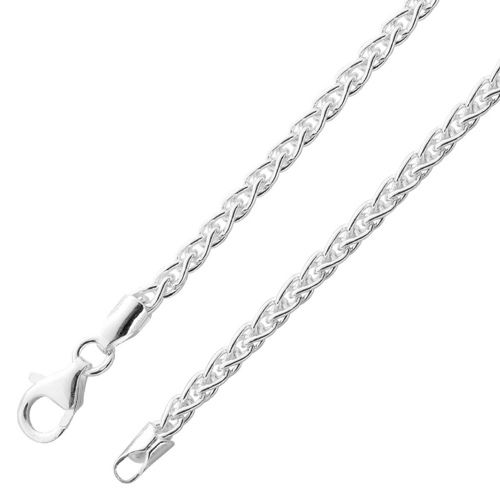 Zopfkette 2,3mm Silberarmband massiv Sterling Silber 925 poliert