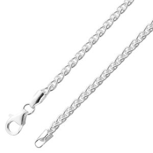 Zopfkette 2,3mm Silberarmband massiv Sterling Silber 925 poliert