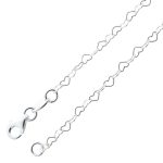 Herzkette 2,5mm Armband Sterling Silber 925