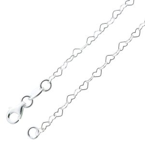 Herzkette 2,5mm Armband Sterling Silber 925