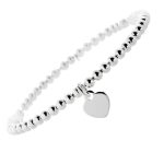 Gravurarmband Silber 925 Herz Anhänger dehnbar