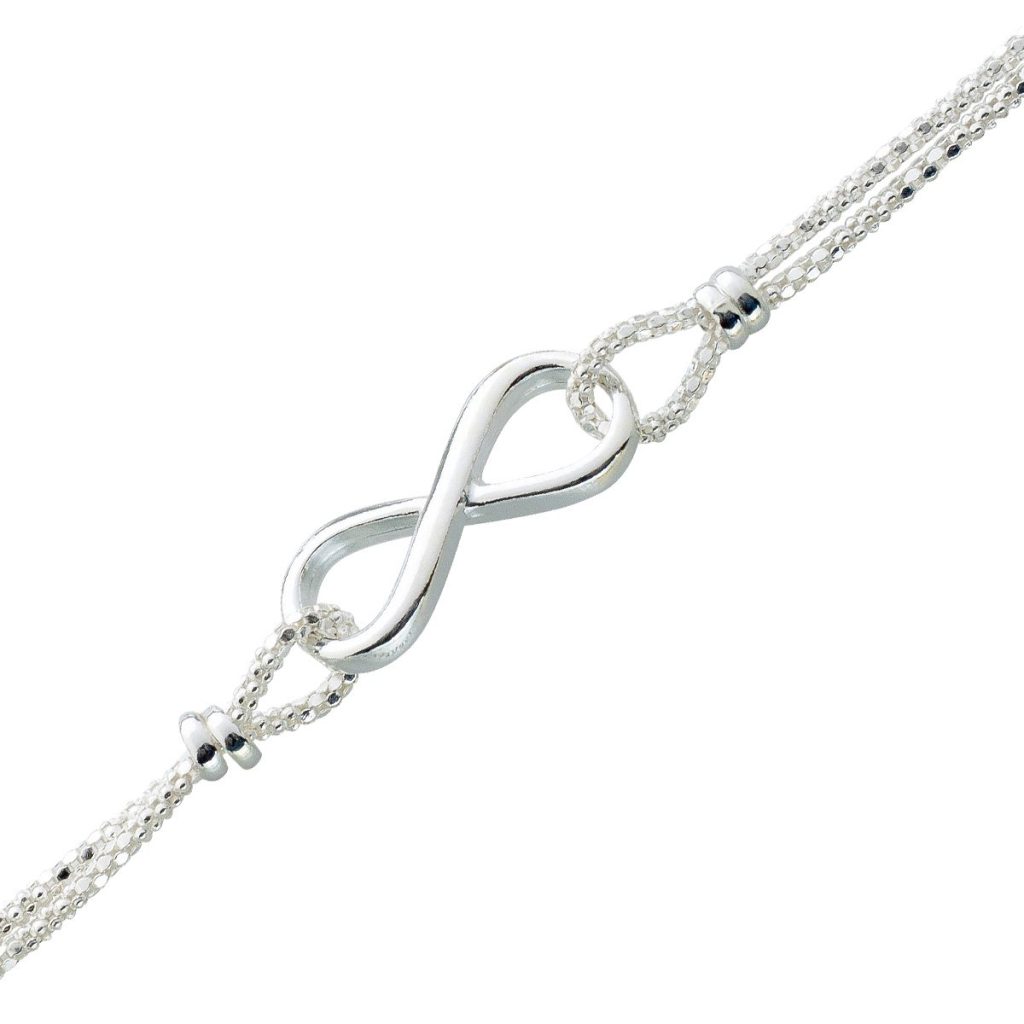 Infinity Armband Sterling Silber 925 rhodiniert poliert