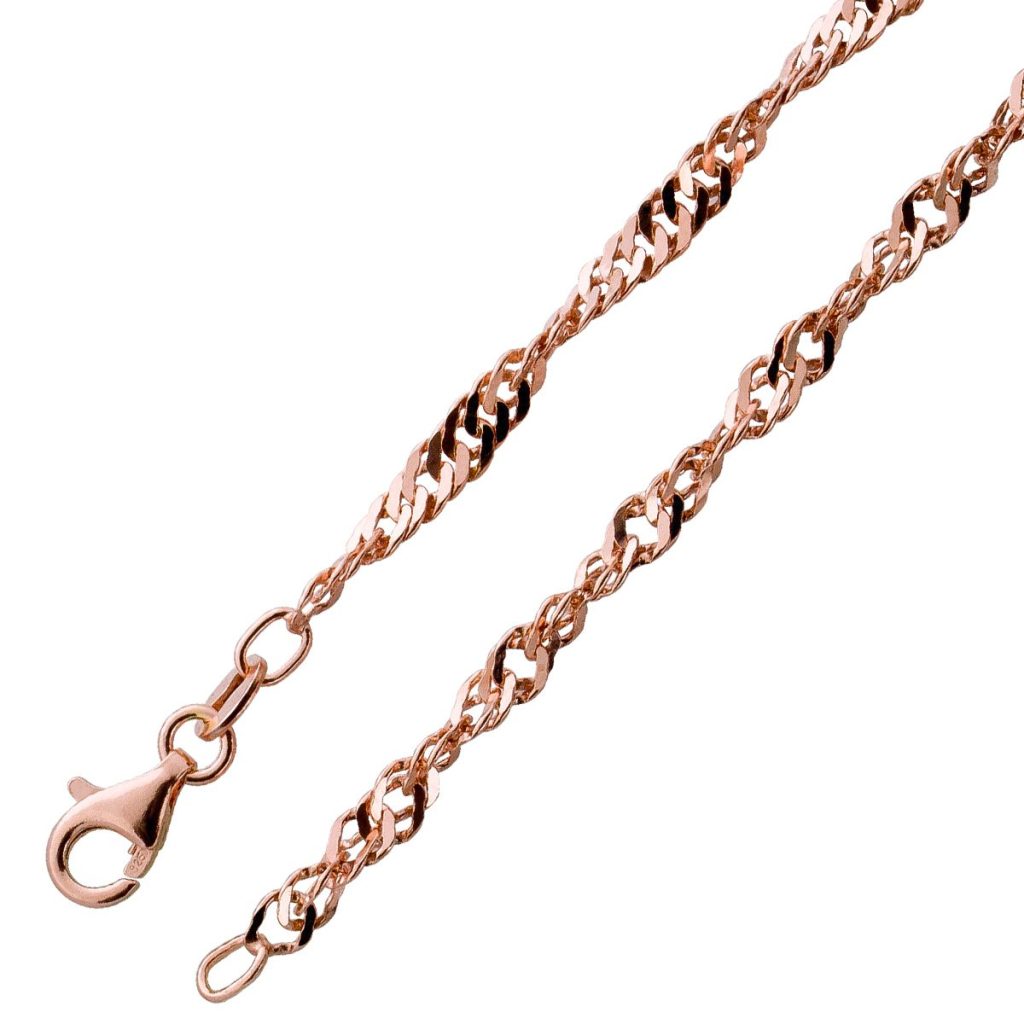 Singapur Armband 2.8mm Silber 925 rosegold vergoldet