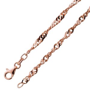 Singapur Armband 2.8mm Silber 925 rosegold vergoldet