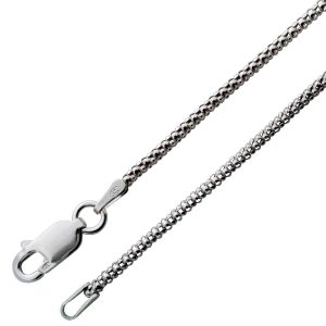 Popkornkette 1,5mm Silber 925 rhodiniert