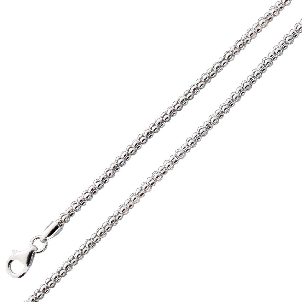Popcornkette 2,5mm Armband Sterling Silber 925