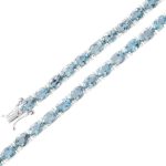 Blautopas Armband Silber 925 wasserblaue Edelsteine