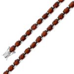 Granat Armband Silber 925 rote Edelsteine