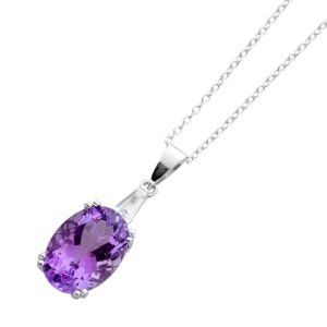 Topas Kette Sterling Silber 925 lila Amethyst Natur Edelsteine