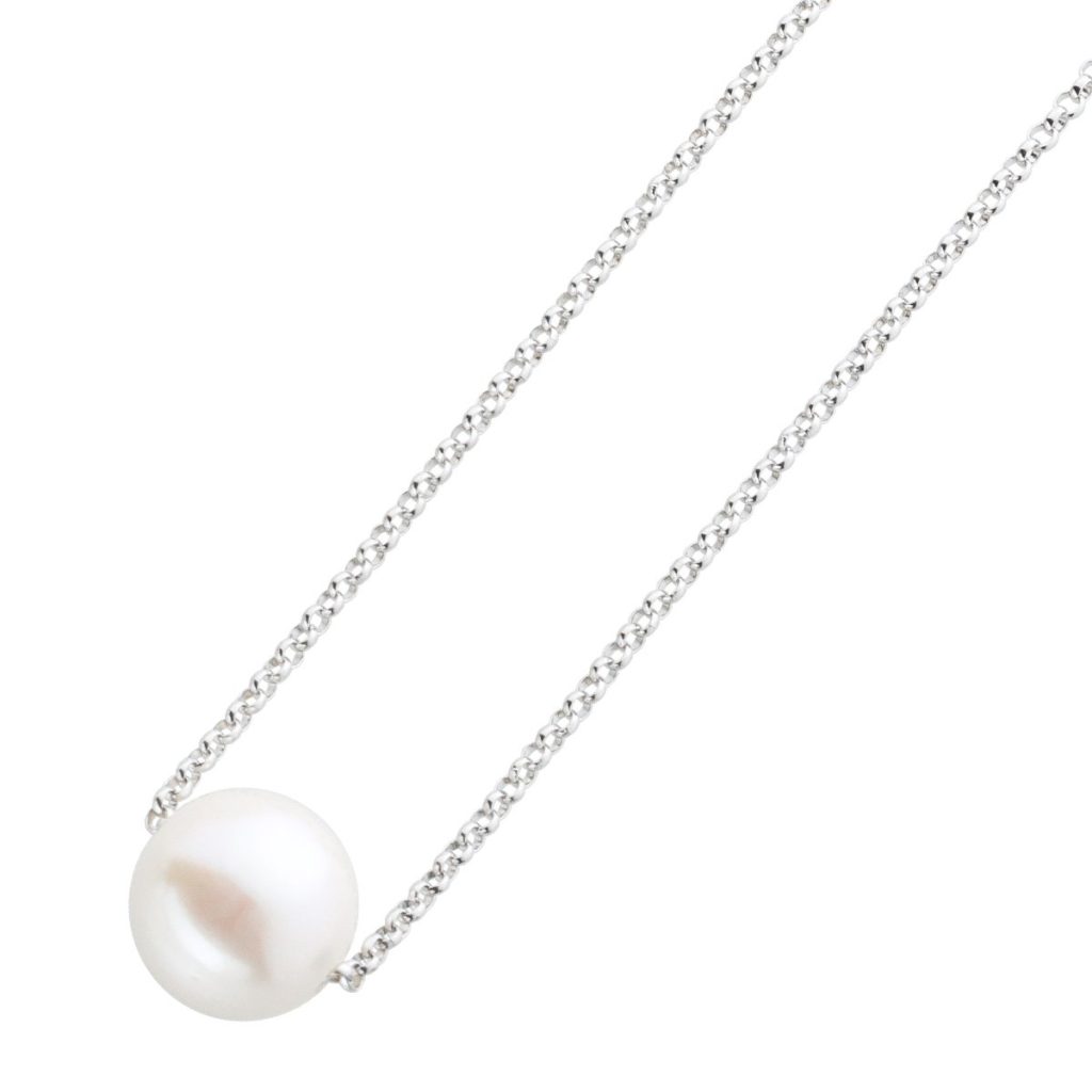 Perlenkette Silber 925 weiße Süsswasserzuchtperle