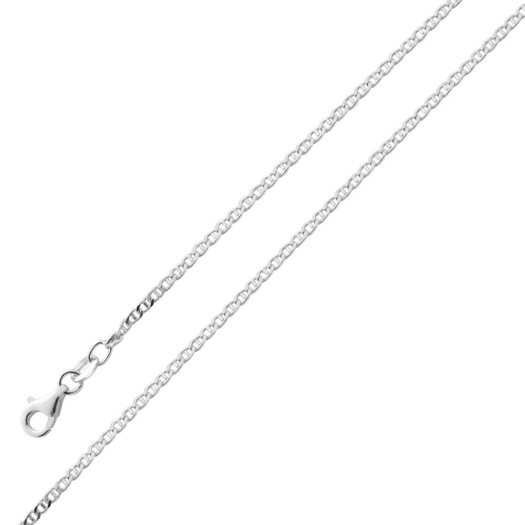 Panzerkette 1,7mm Armband Silber 925 rhodiniert