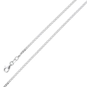 Panzerkette 1,7mm Armband Silber 925 rhodiniert