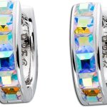 Creolen Silber 925 fluoreszierende Zirkonia Steine