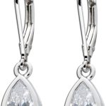 Ohrringe Silber 925 weisse Tropfen Zirkonia Steine