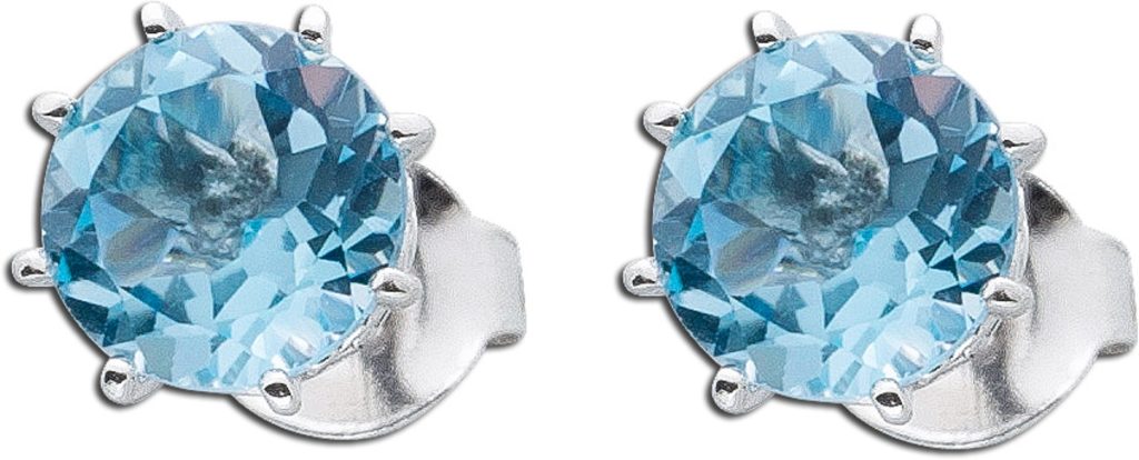 Blautopas Ohrringe Silber 925 blaue Natur Edelsteine