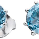 Blautopas Ohrringe Silber 925 blaue Natur Edelsteine