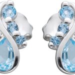 Blautopas Ohrstecker Sterling Silber 925 Natur Edelsteine