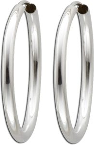 Creolen 28mm halbmassiv Sterling Silber 925