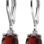 Granat Ohrringe Silber 925 weinrote Natur Edelsteine