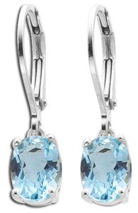 Blautopas Ohrhänger Silber 925 hellblaue Natur Edelsteine