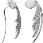 Opal Ohrringe Silber 925 Natur Edelsteine Zirkonia