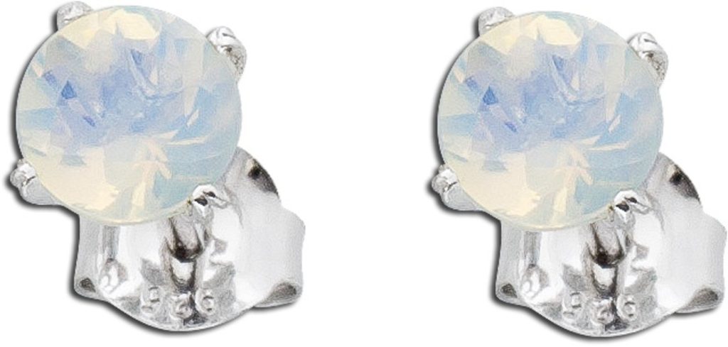 Opal Ohrstecker Silber 925 äthiopische Natur Edelsteine