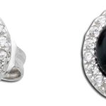 Onyx Ohrstecker Silber 925 Natur Edelsteine weiße Zirkonia