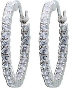 Creolen Silber 925 weisse klare Zirkonia