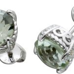 Amethyst Ohrstecker Silber 925 grüne Natur Edelsteine Zirkonia