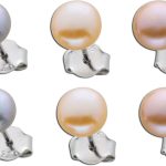 Perlen Ohrstecker Set Silber 925 Süsswasserperlen 6mm