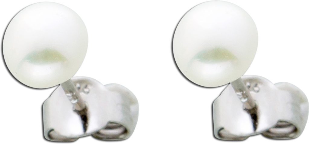 Perlen Ohrstecker Silber 925 Süsswasserperle 7,0mm