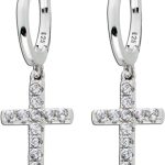 Ohrringe Silber 925 bewegliche Kreuze weißen Zirkonia