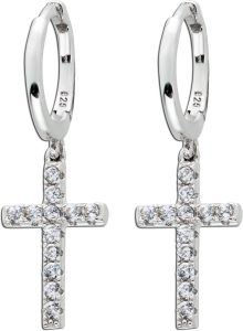 Ohrringe Silber 925 bewegliche Kreuze weißen Zirkonia