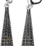 Markasit Ohrhänger Silber 925 schwarze Natur Edelsteine