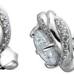 Ohrringe Endlos Silber 925 weiße Zirkonia endless