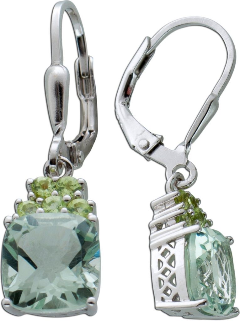 Amethyst Ohrringe Silber 925 Peridot Natur Edelsteine