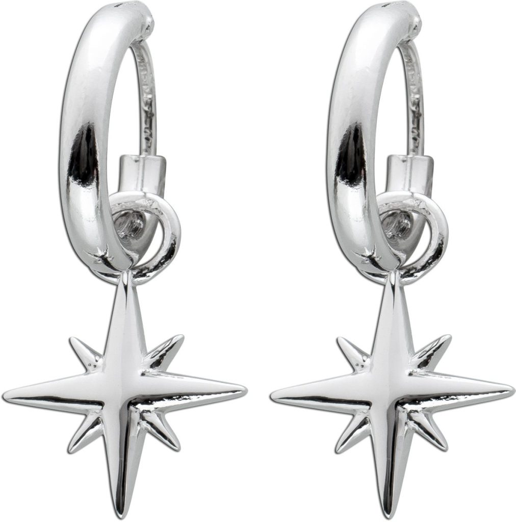 Creolen Silber 925 beweglicher Stern