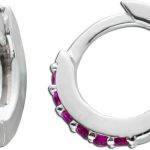 Kinder Ohrringe Silber 925 rote Zirkonia