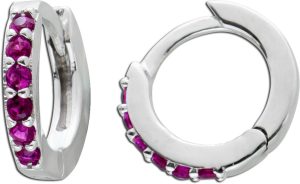 Kinder Ohrringe Silber 925 rote Zirkonia