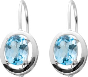 Blautopas Ohrhänger Silber 925 Natur Edelsteine