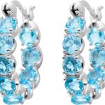 Blautopas Creolen Silber 925 hellblaue Natur Edelsteine