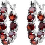 Granat Creolen Silber 925 weinrote Natur Edelsteine