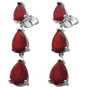 Granat Ohrhänger Silber 925 Natur Edelsteine