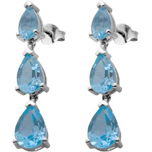Blautopas Ohrstecker Silber 925 Natur Edelsteine