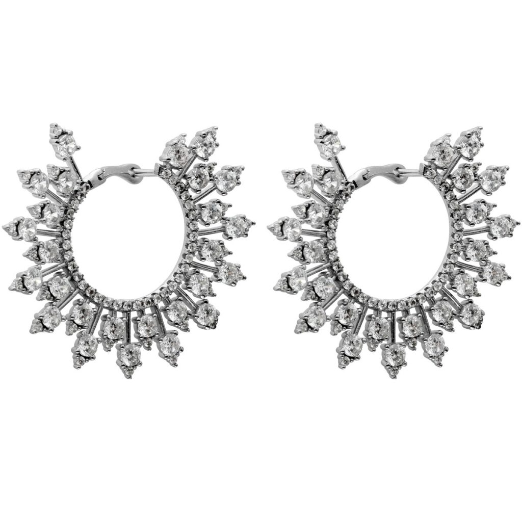 Creolen Silber 925 weiße Zirkonia Steine