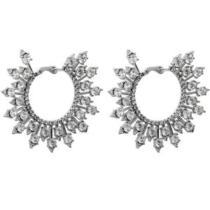 Creolen Silber 925 weiße Zirkonia Steine