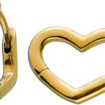 Asymmetrische Herzcreolen Edelstahl Gelbgold vergoldet Vivien Lee